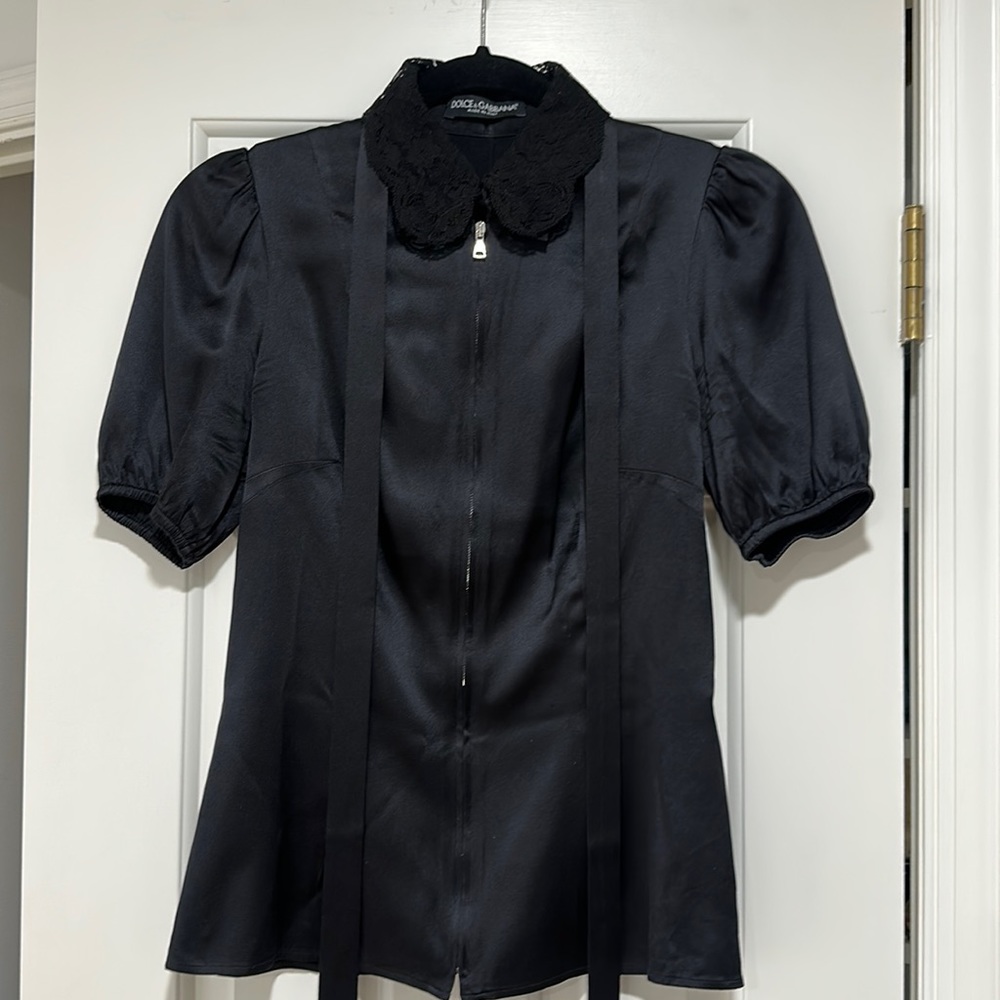 Dolce & Cabbana Silk Black Blouse